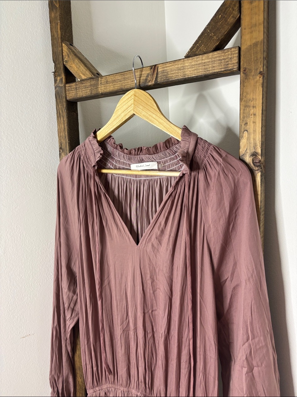 Mustard Seed Mauve Ruffle Tunic Dress Size L - Picture 2 of 5